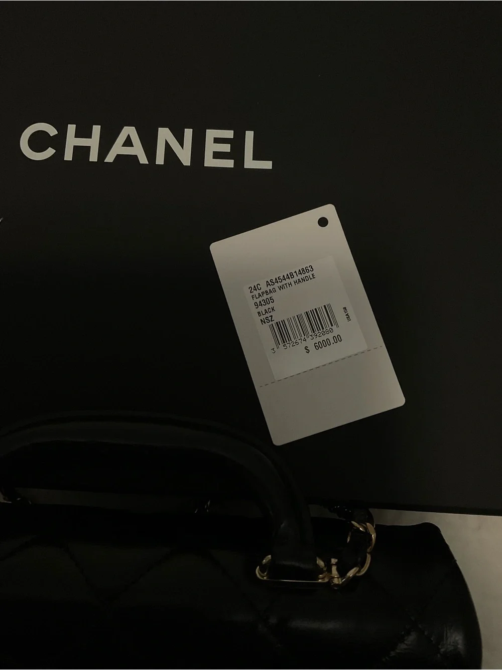 CHANEL Shiny Lambskin Quilted Flap Bag Black preloved